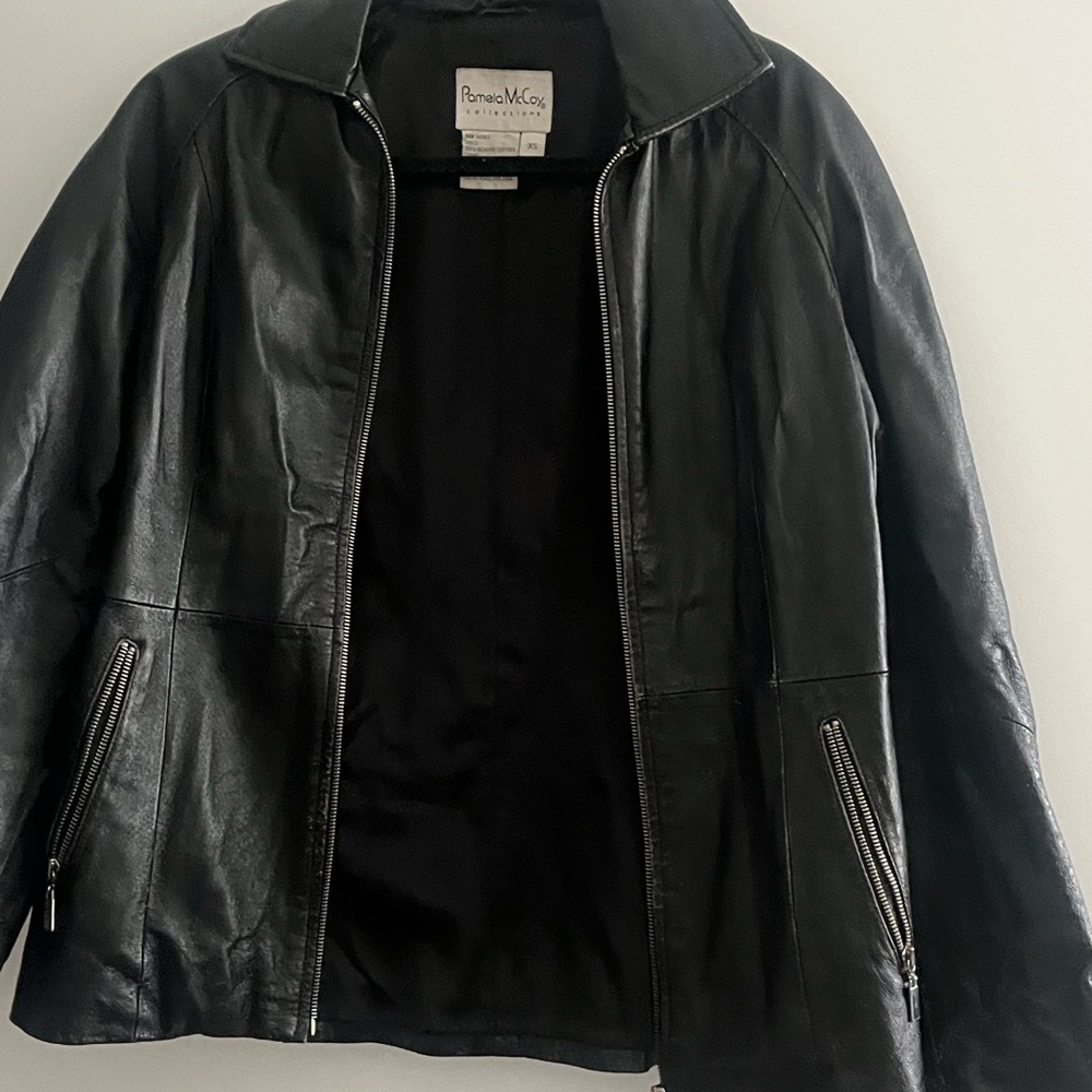 Pamela McCoy Black Leather Jacket
